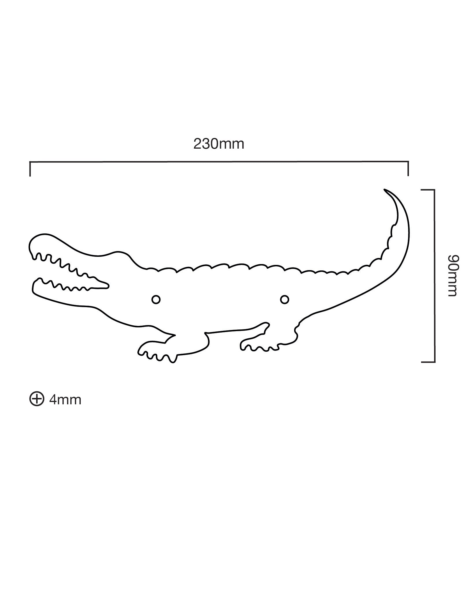 Crocodile Backplate, Polished Brass