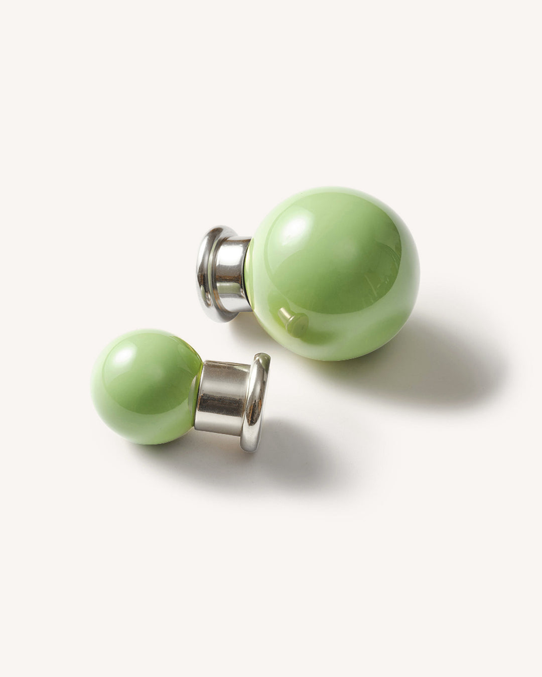 Coloured Knob, Pistachio, Nickel