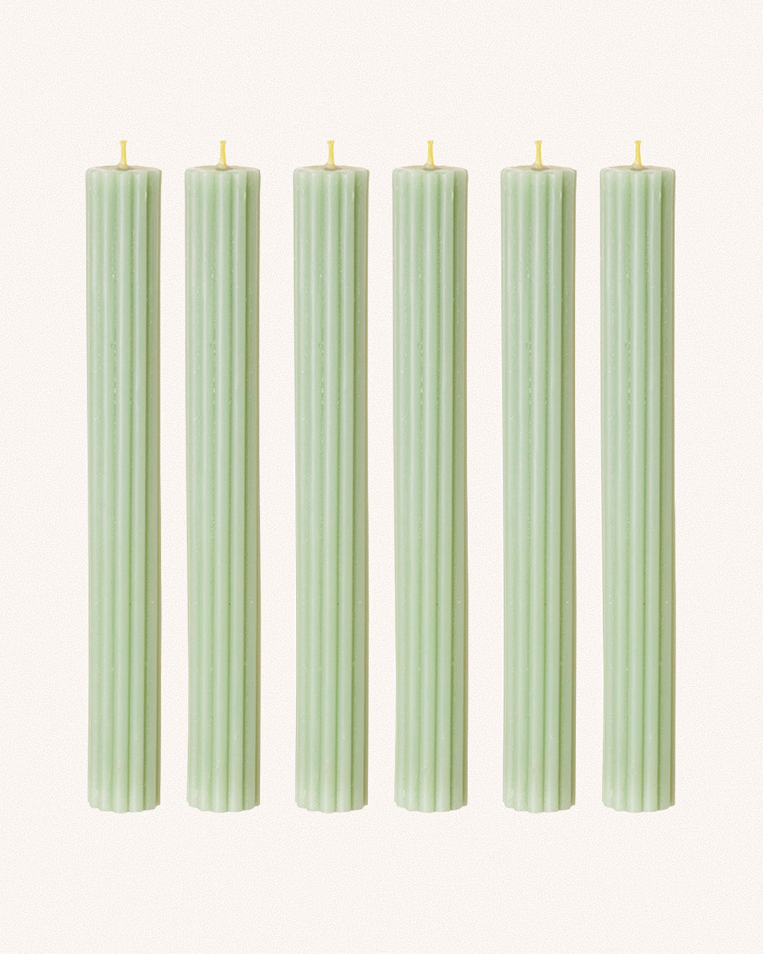 Ribbed Beeswax Candles Pack, Pistachio