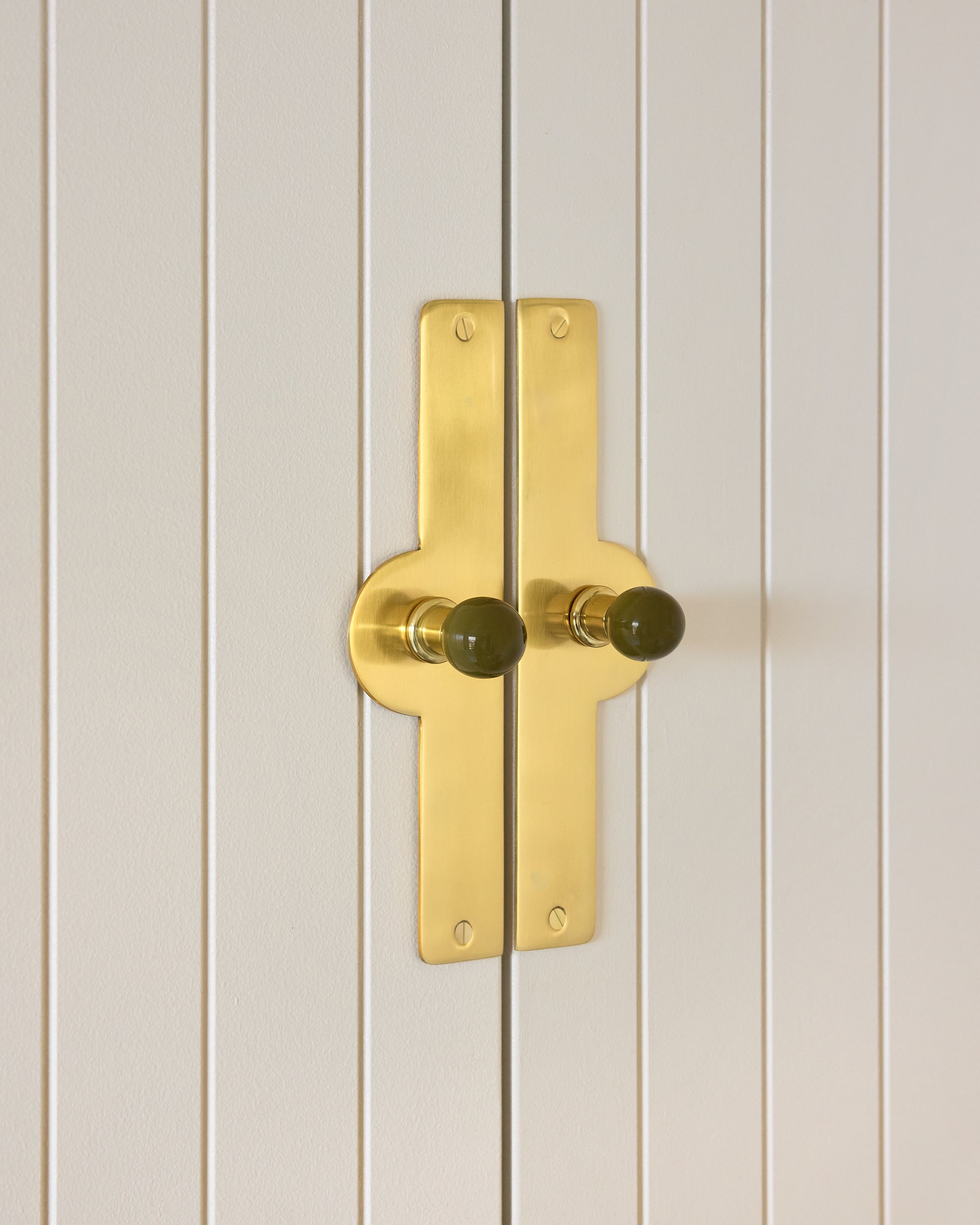 Coloured Knob, Khaki, Brass