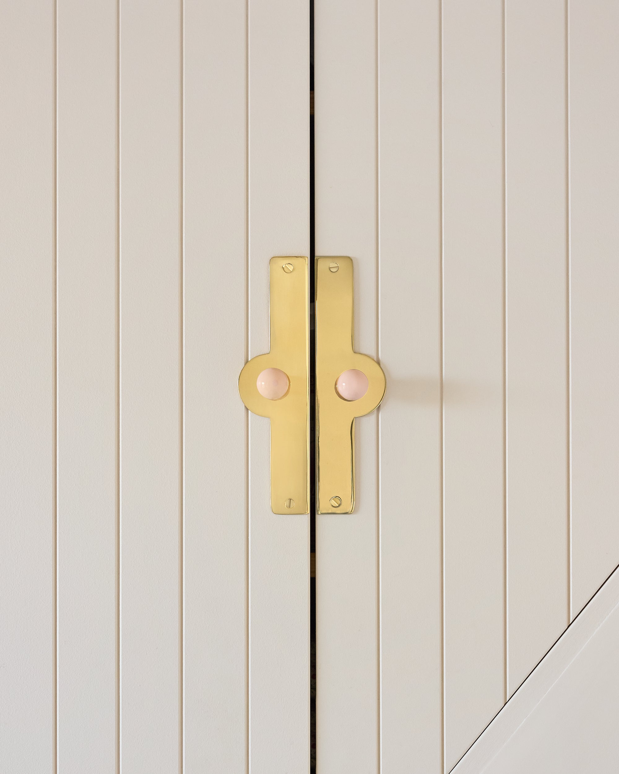 Coloured Knob, Pink, Brass