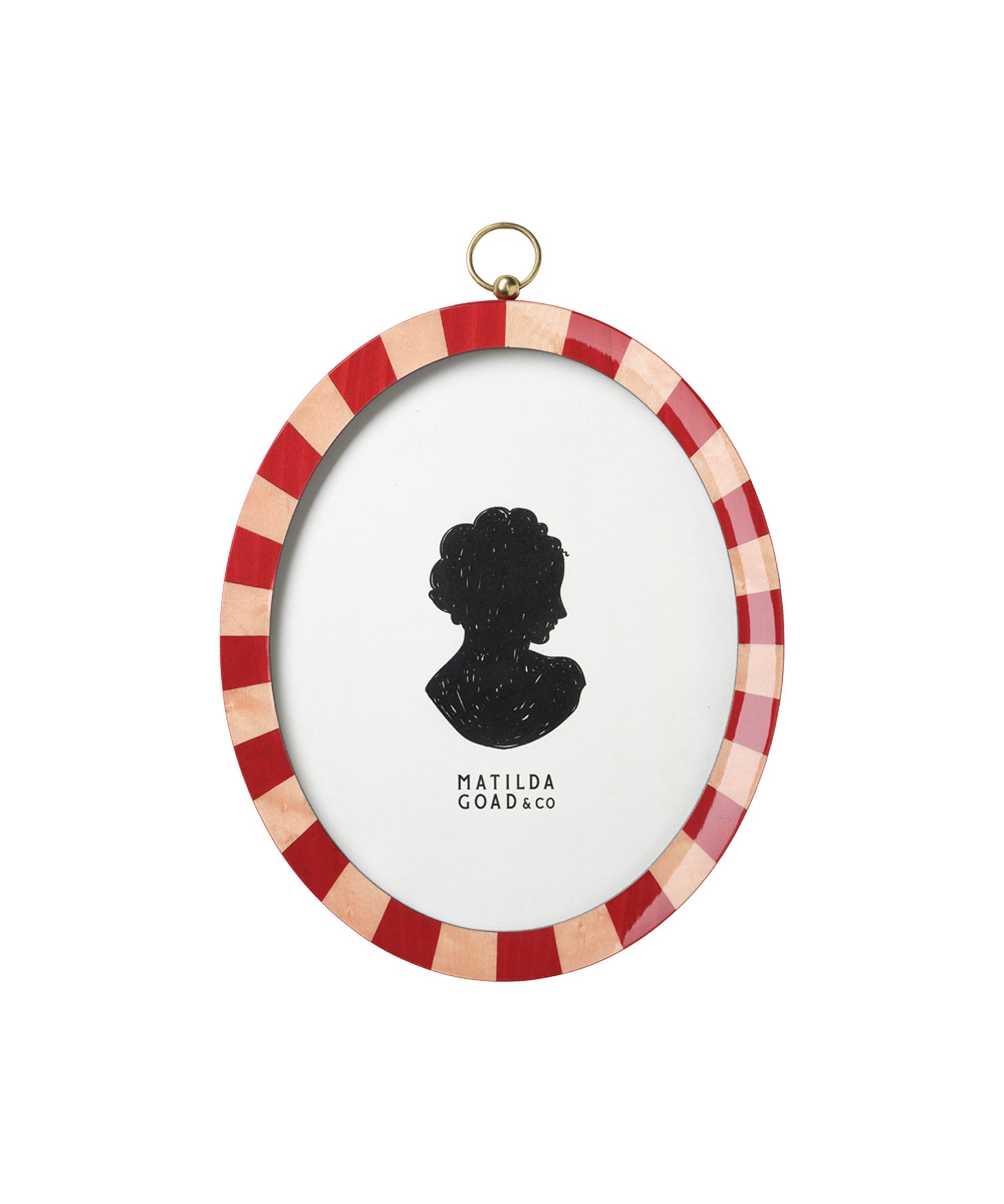 Oval Lacquered Frame, Red & Pink