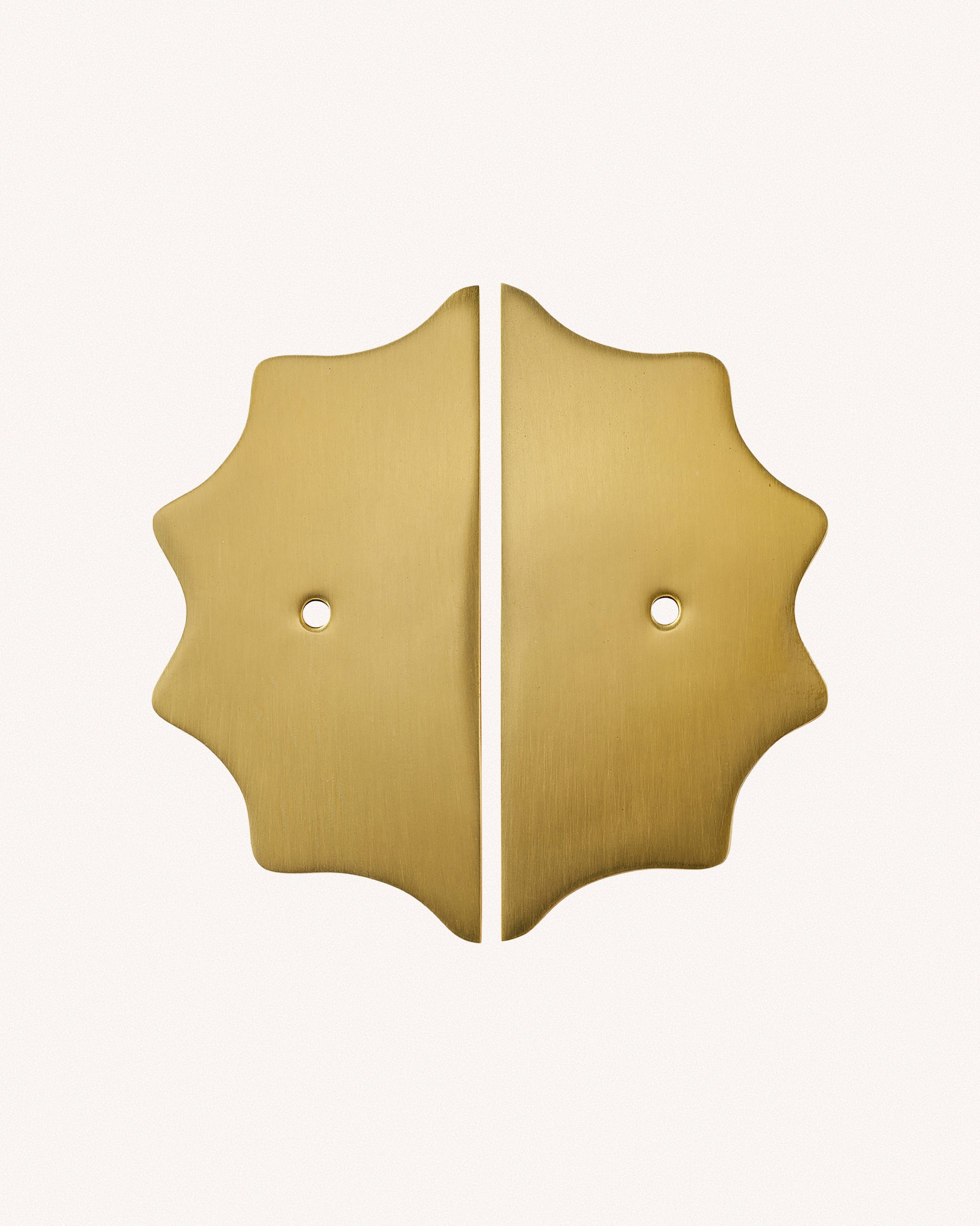 Pair of Wave Backplates, Aged Brass
