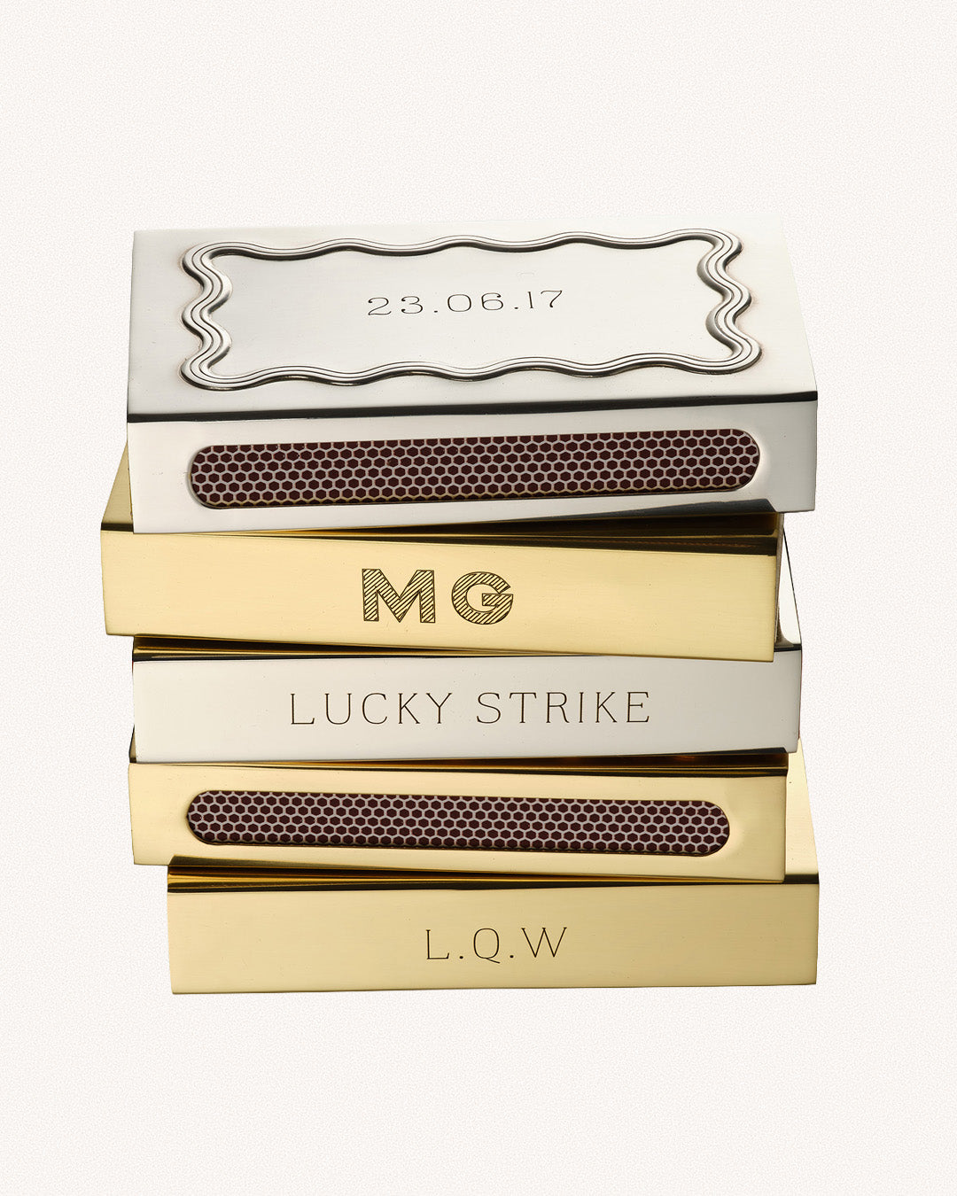 Lovebirds Matchbox Sleeve, Brass