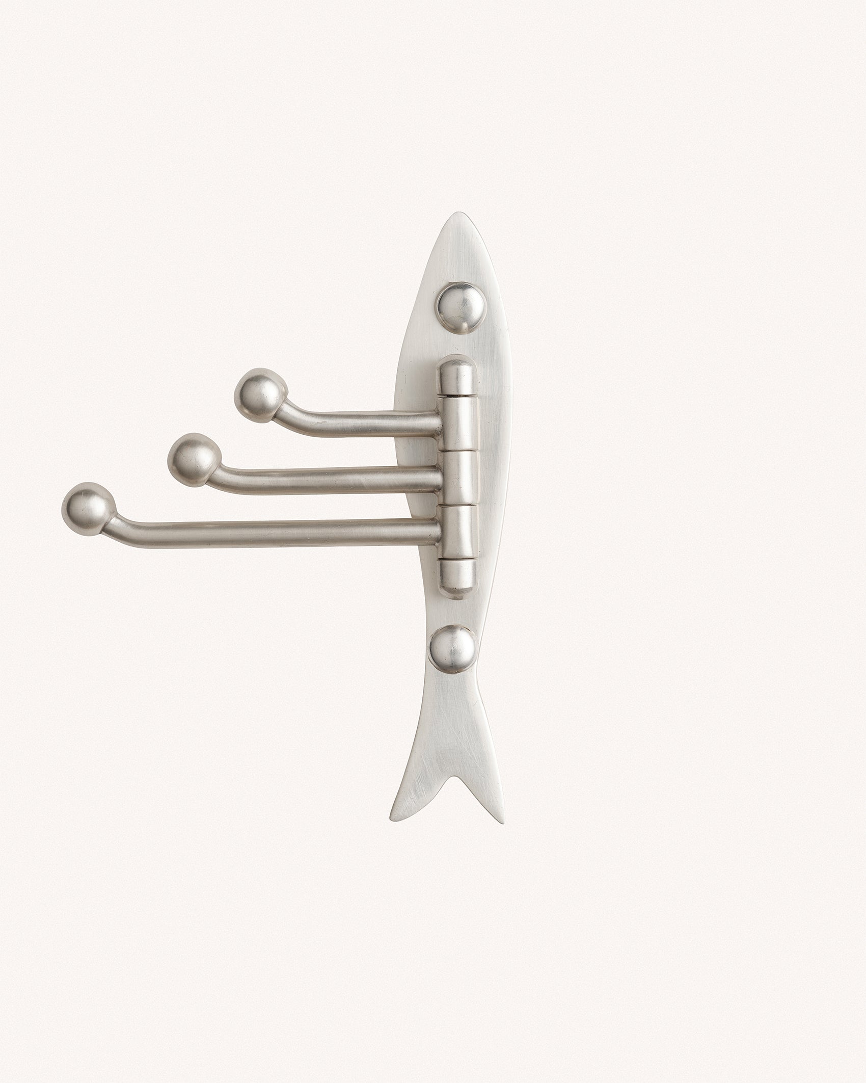Fish Swing Arm Hook, Brushed Nickel
