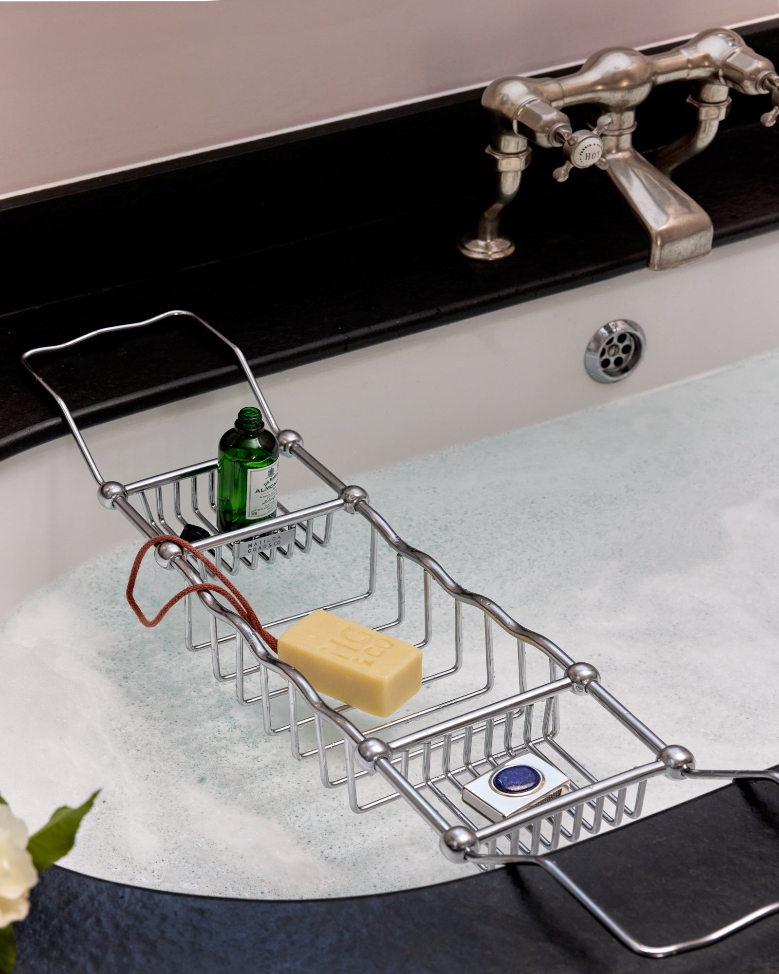 Wave Bath Caddy, Nickel