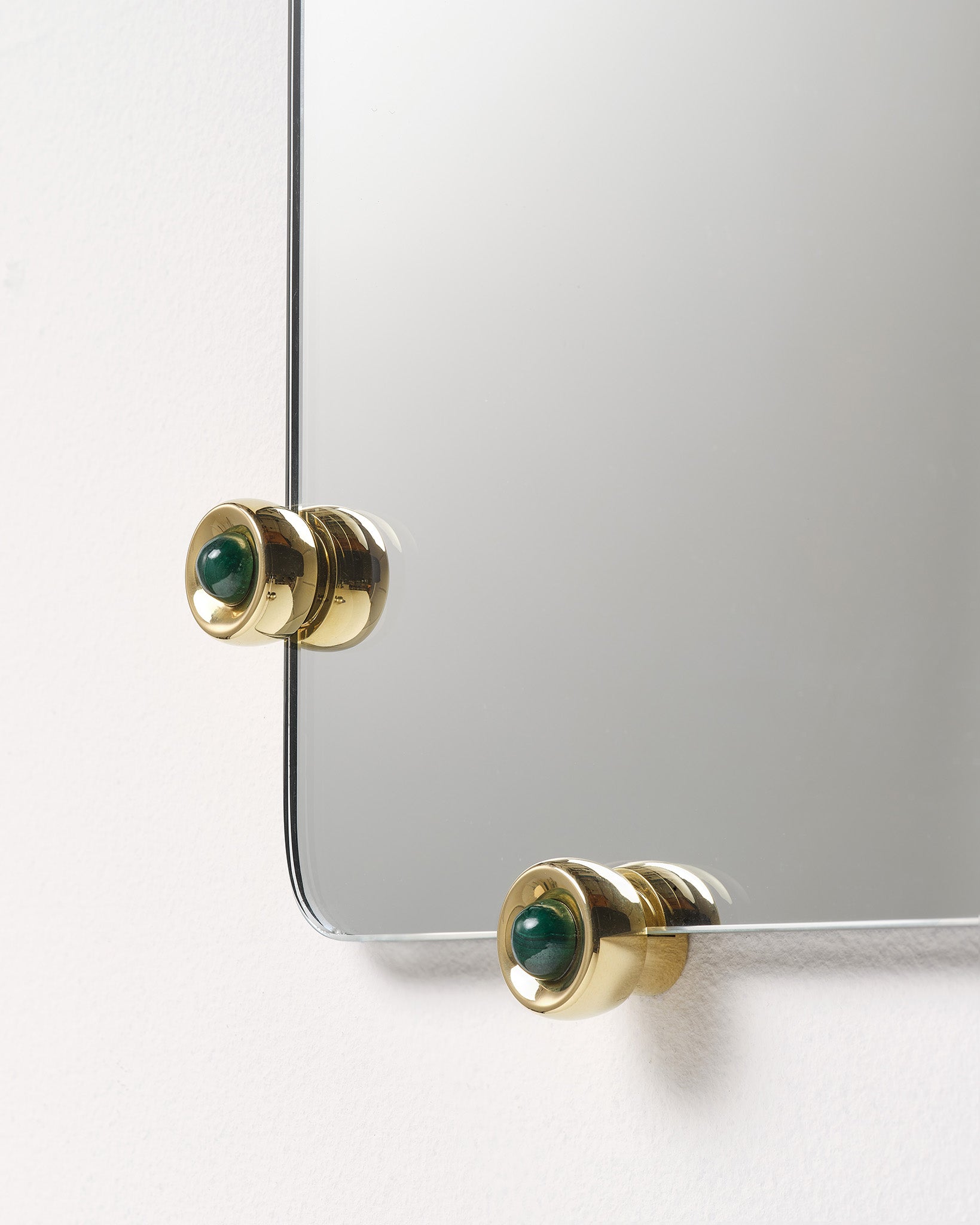 Mirror with Jewel Studs, Brass