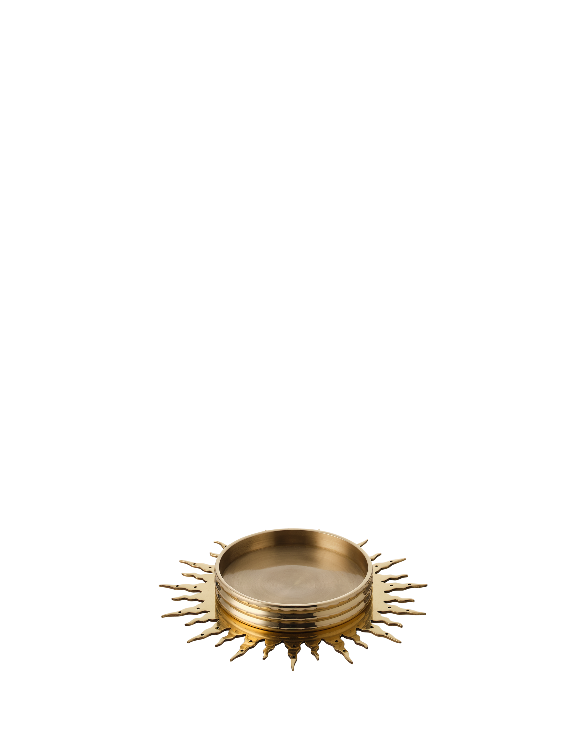 Sunburst Pillar Candle Holder, Brass