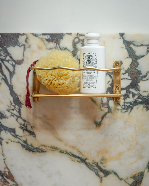 Wave Shower Caddy Shelf, Brass – MG&Co.