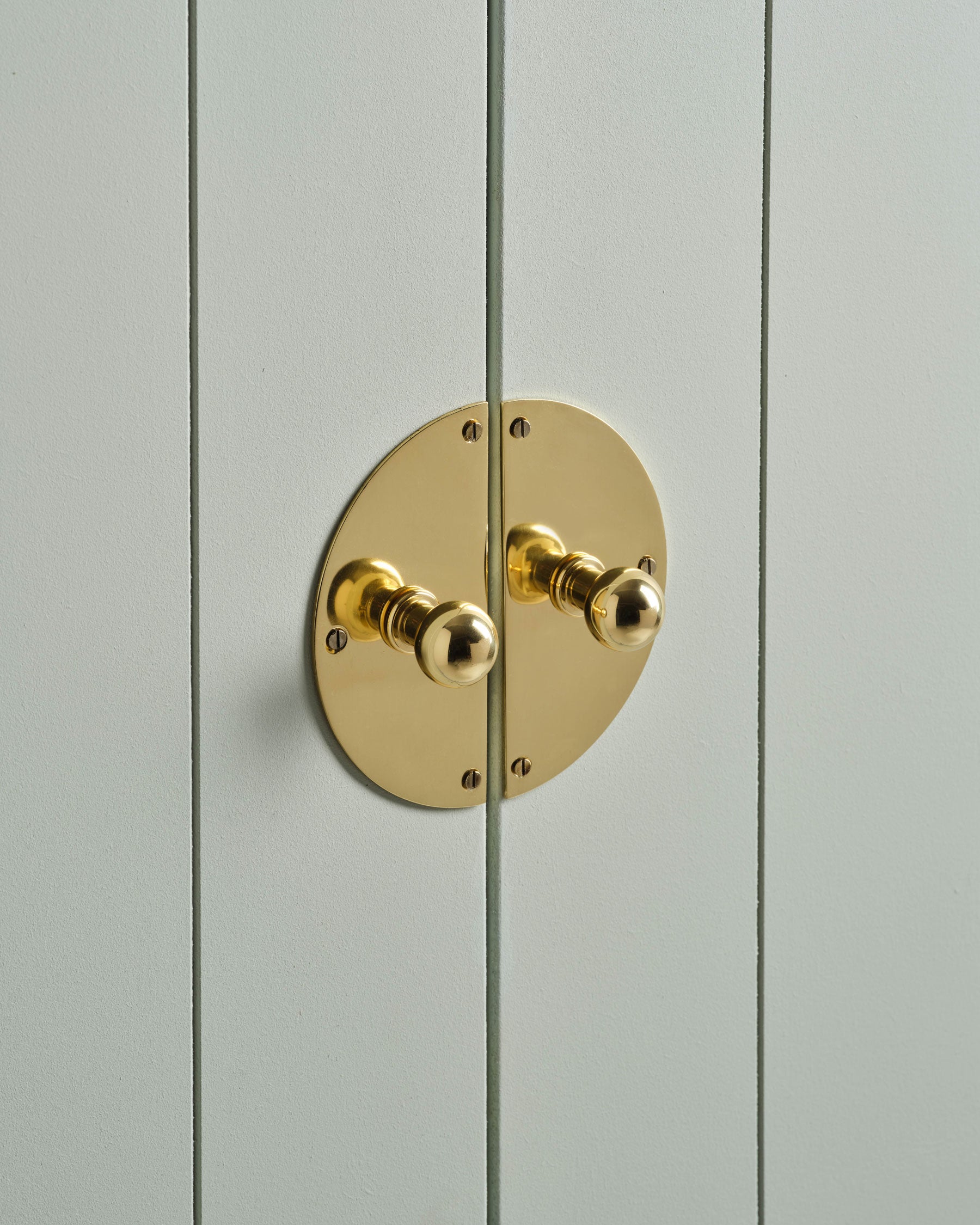 Pair of Circle Backplates, Polished Brass