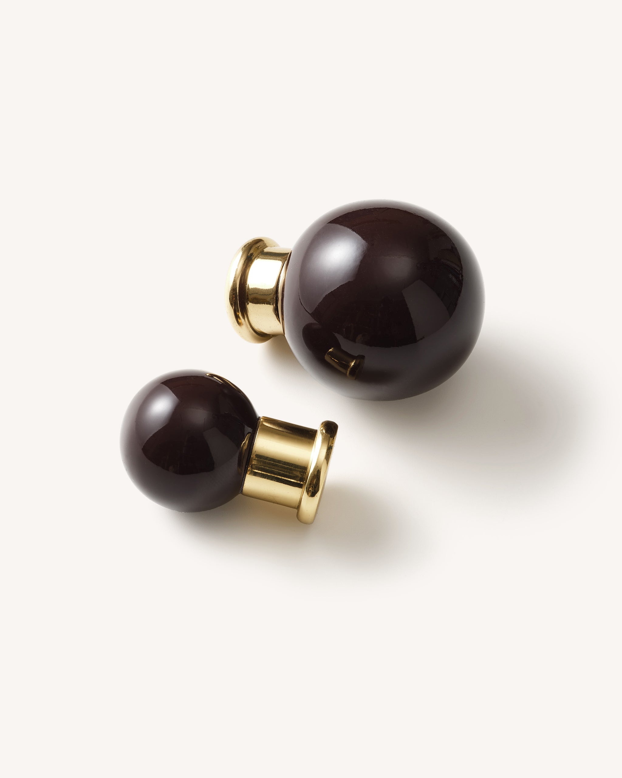 Coloured Knob, Chocolate, Brass