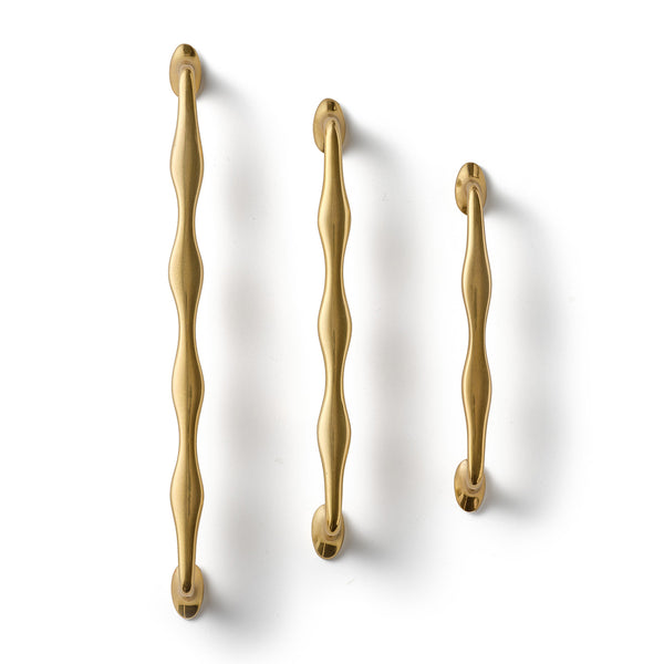 ペシャウワー　ストレートキュー　ウッドハンドル Wave Handle, Aged Brass – MG&Co.