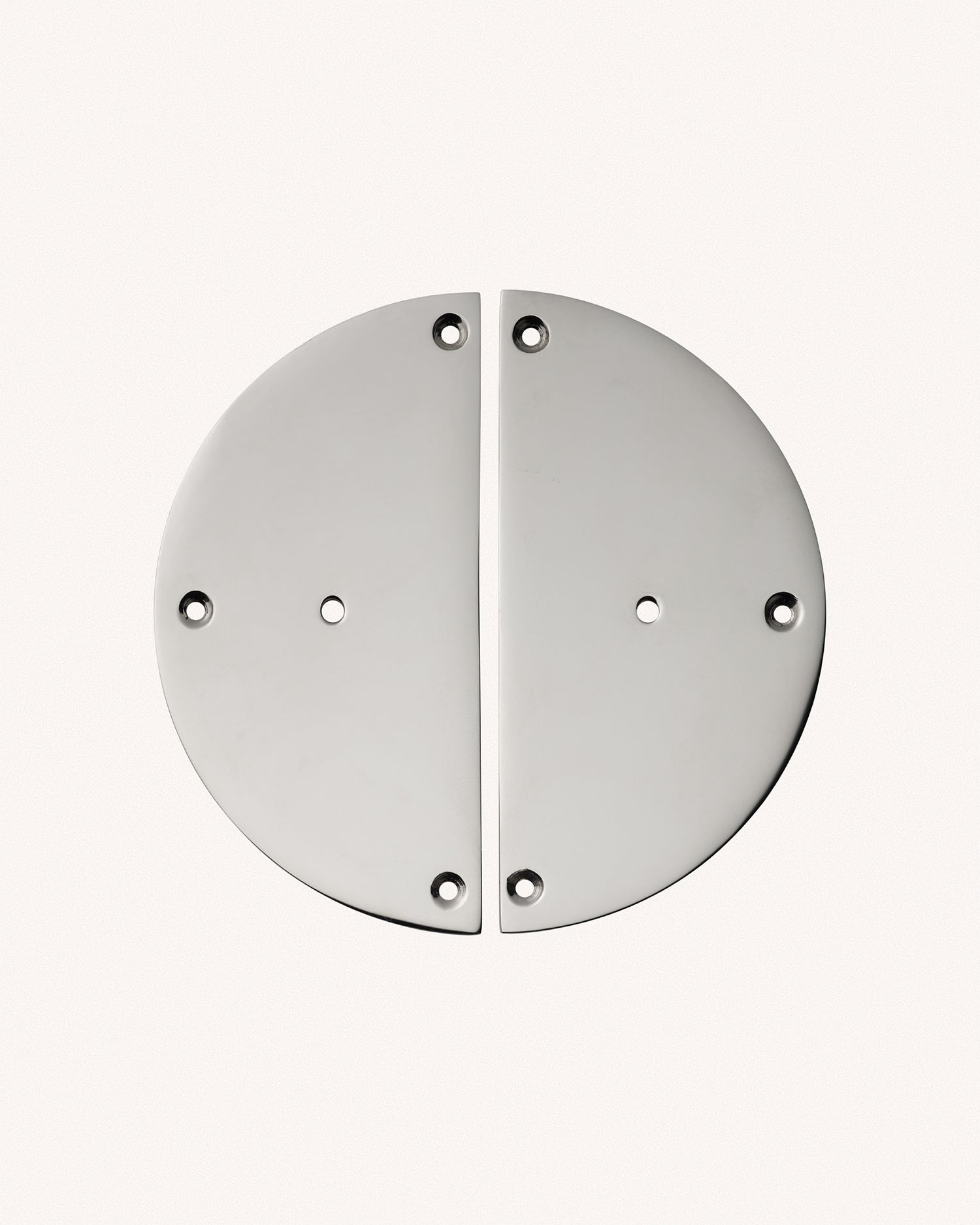 Pair of Circle Backplates, Polished Nickel