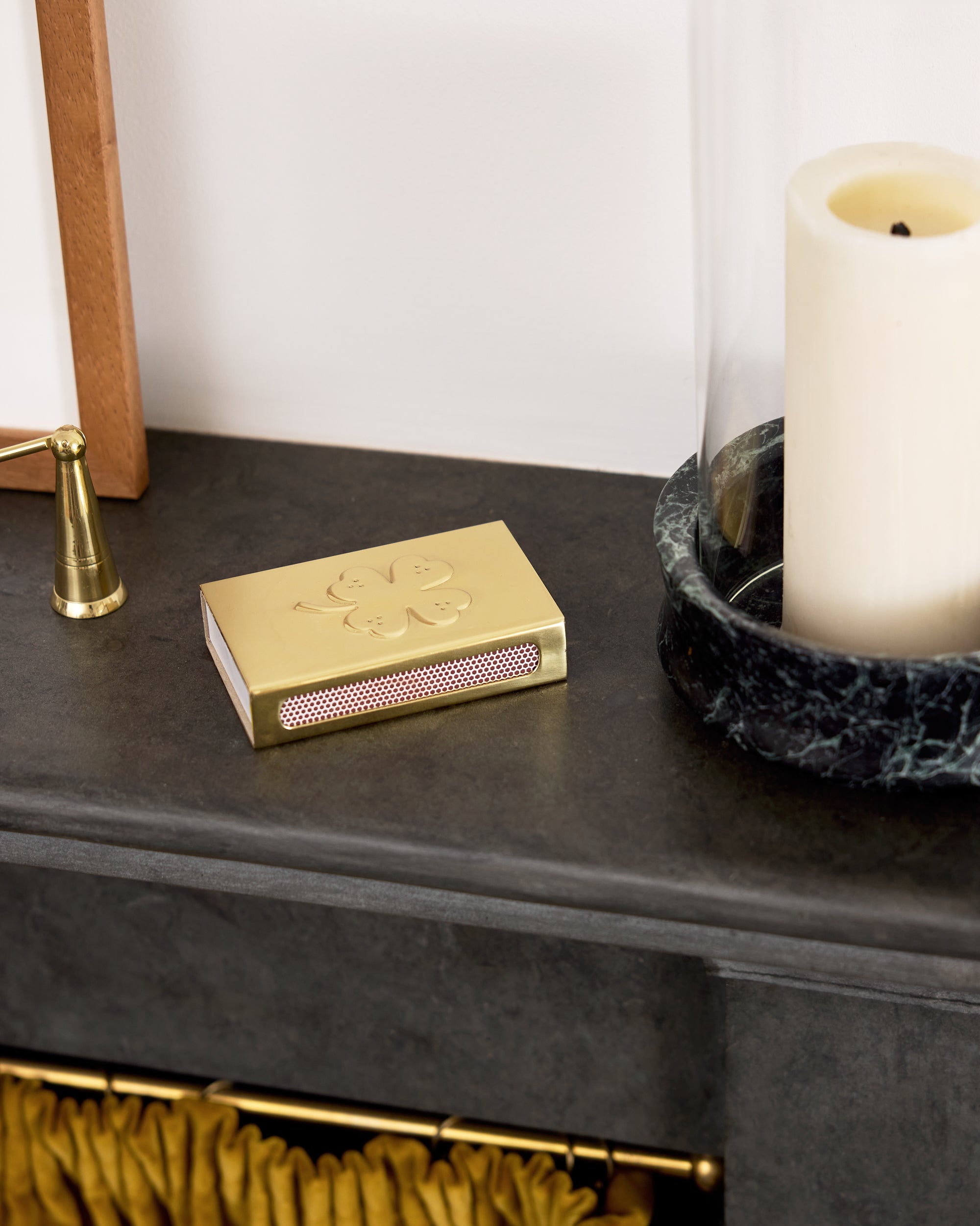 Clover Matchbox Sleeve, Brass
