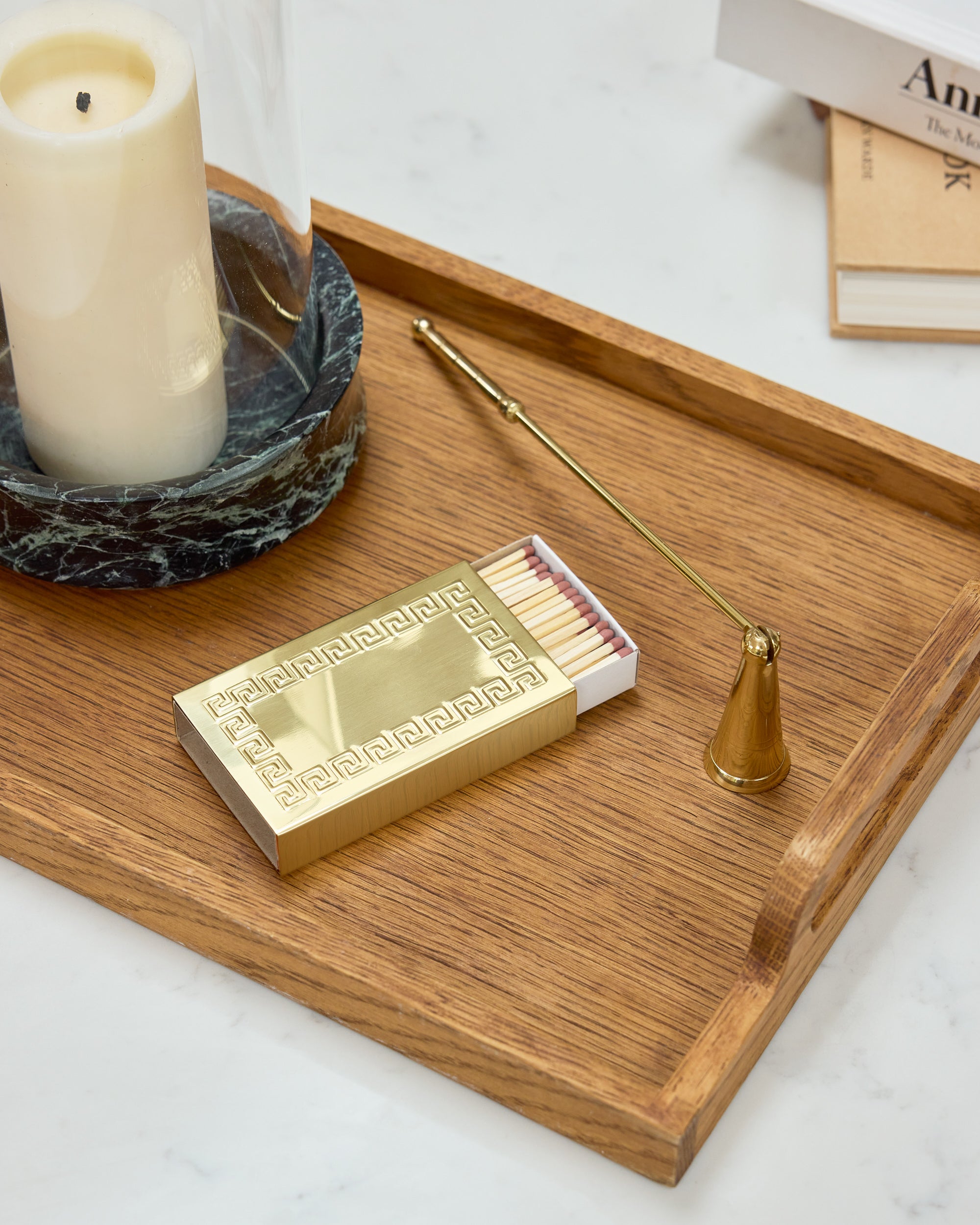 Greek Key Matchbox Sleeve, Brass