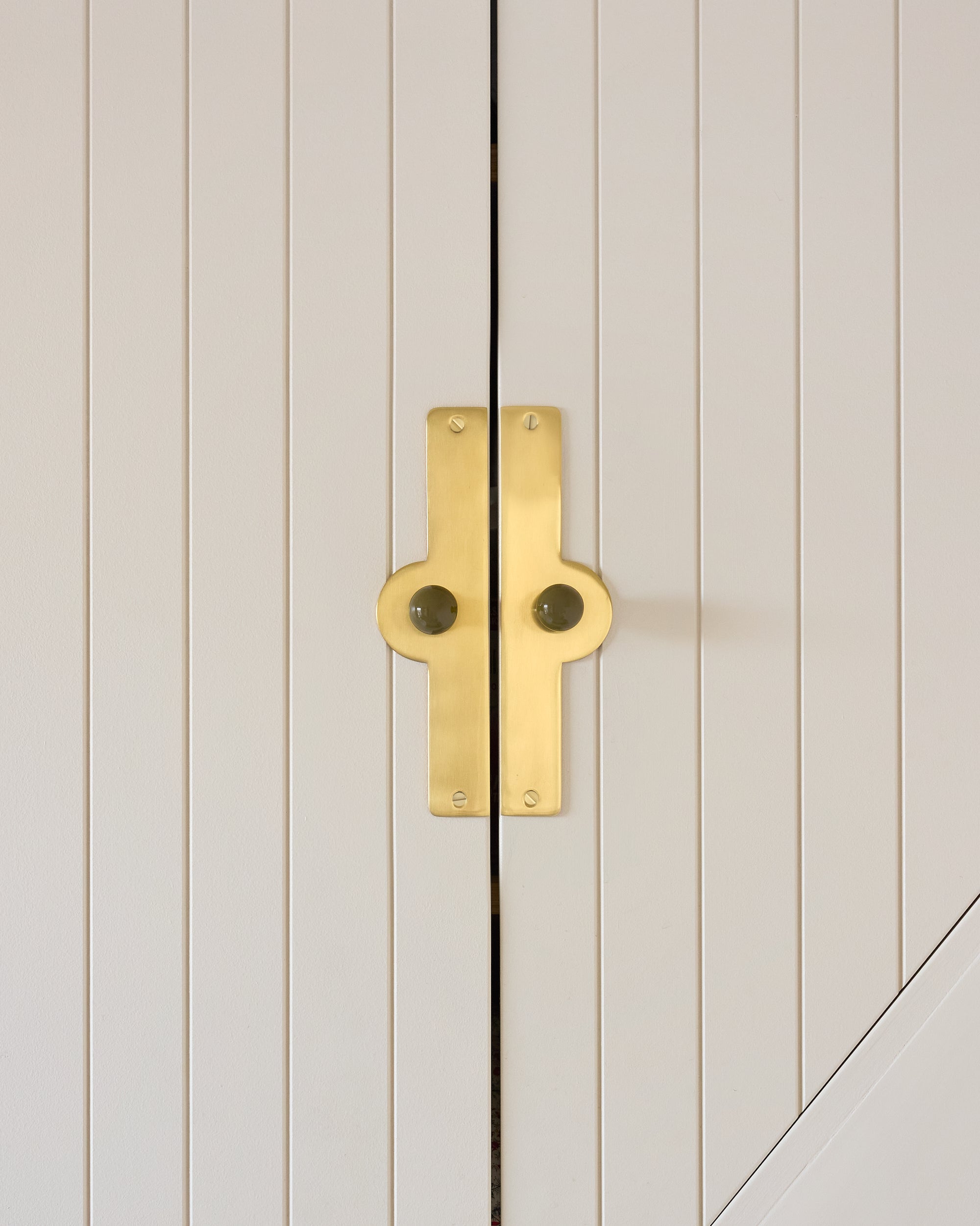 Coloured Knob, Khaki, Brass