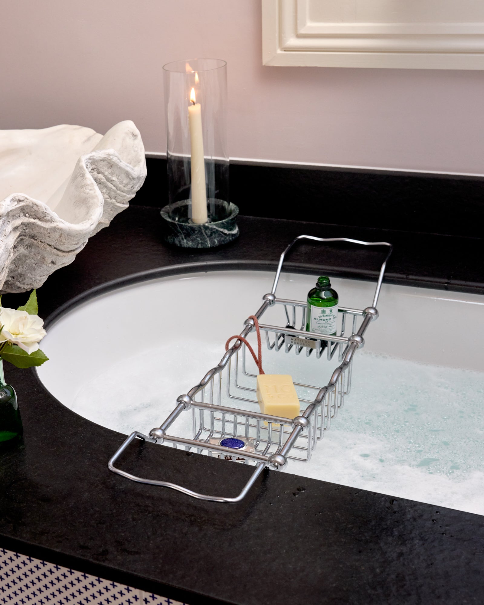 Wave Bath Caddy, Nickel