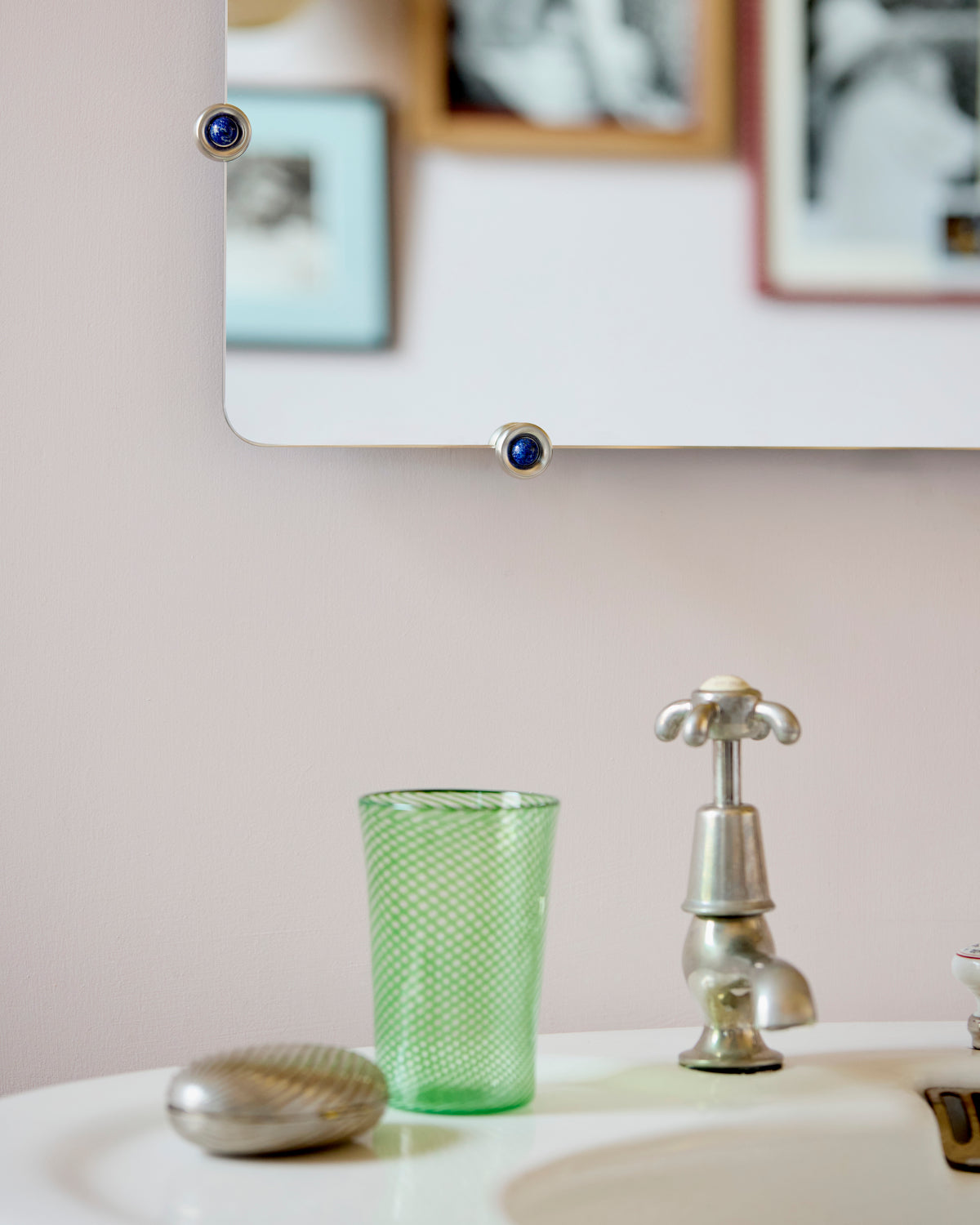 Mirror with Jewel Studs, Nickel