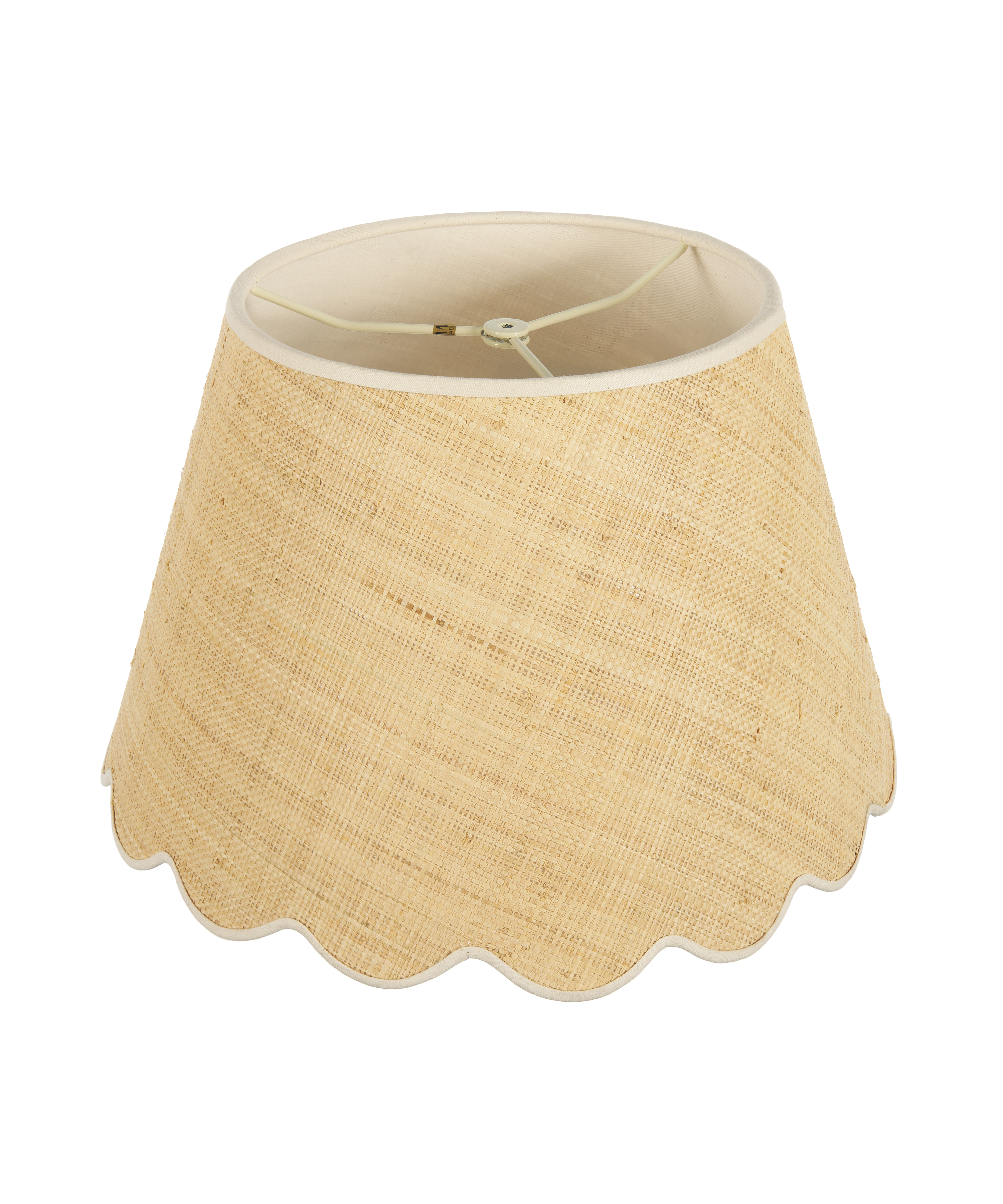 Raffia Scallop Lampshade, Cream Trim, Large