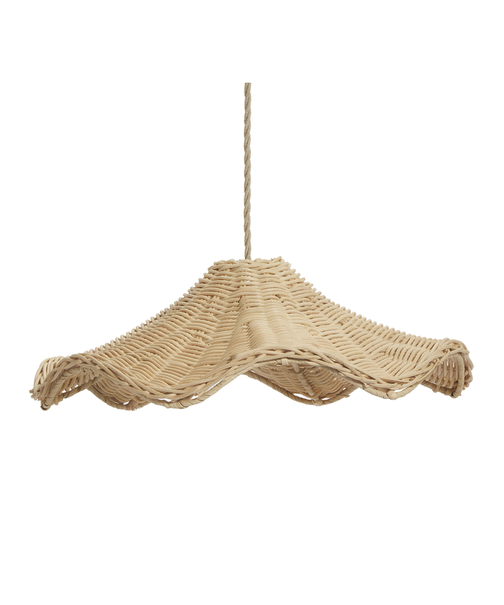 Rattan Wave Pendant Shade, Natural