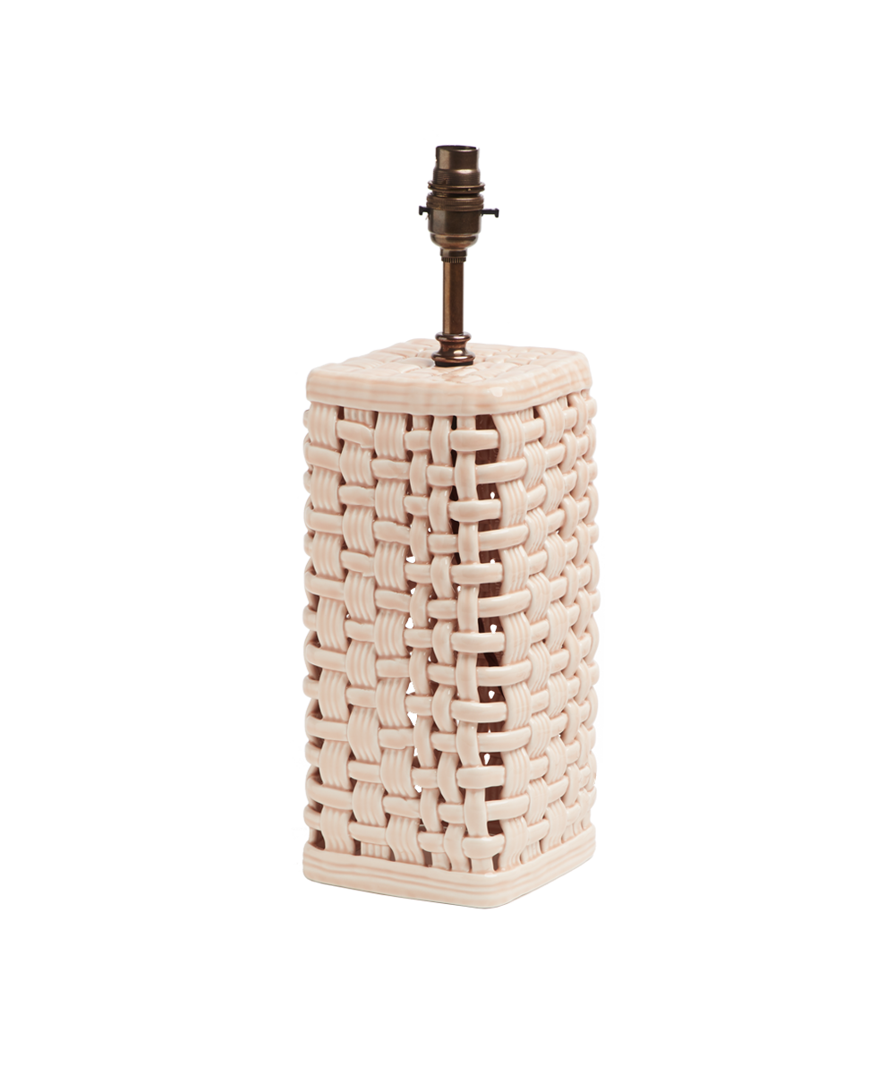 Woven Ceramic Lamp Base, Pink